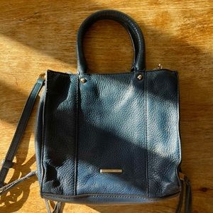 Rebecca Minkoff mab mini in soft navy pebbled leather
